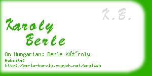 karoly berle business card